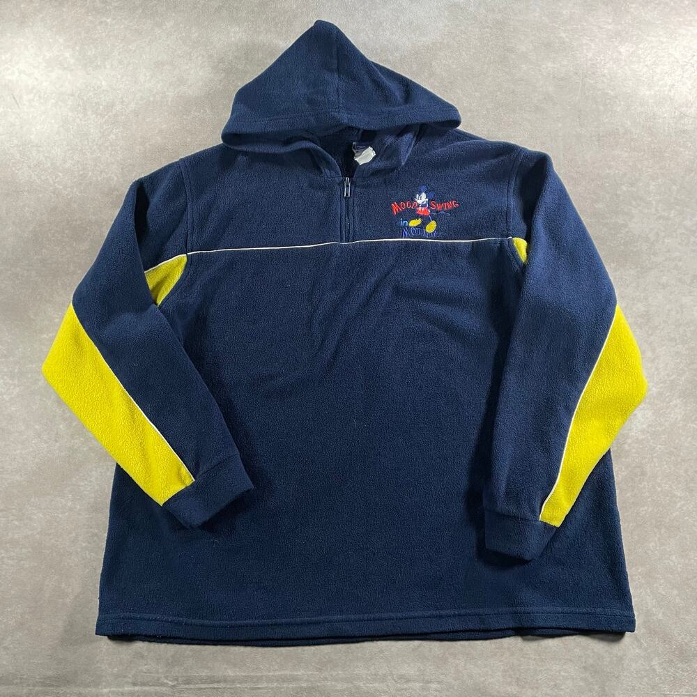 Vintage Disney Mickey Mouse Mood Swings Quarter Zip Fleece Pullover 2XL